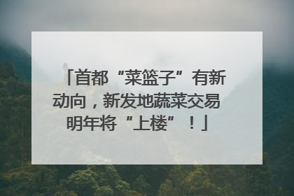 首都“菜篮子”有新动向，新发地蔬菜交易明年将“上楼”！