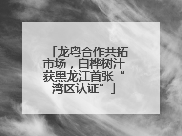 龙粤合作共拓市场，白桦树汁获黑龙江首张“湾区认证”