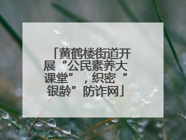 黄鹤楼街道开展“公民素养大课堂”，织密“银龄”防诈网