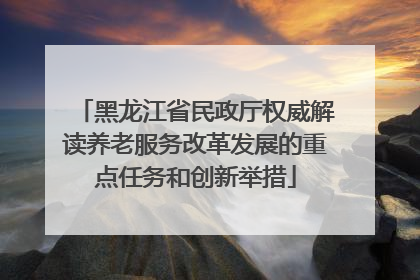 黑龙江省民政厅权威解读养老服务改革发展的重点任务和创新举措