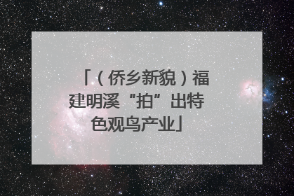 （侨乡新貌）福建明溪“拍”出特色观鸟产业