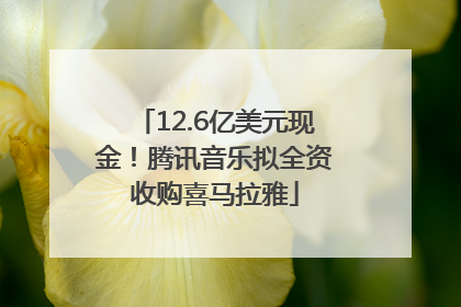 12.6亿美元现金！腾讯音乐拟全资收购喜马拉雅