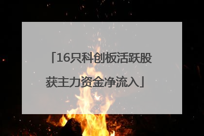 16只科创板活跃股获主力资金净流入
