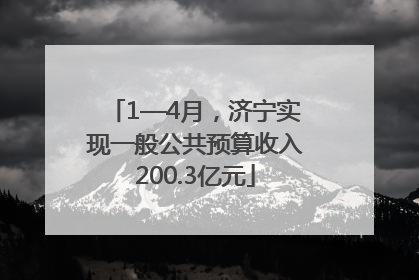 1—4月，济宁实现一般公共预算收入200.3亿元