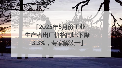 2025年5月份工业生产者出厂价格同比下降3.3%，专家解读→