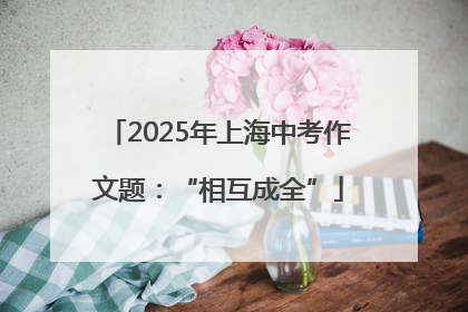 2025年上海中考作文题：“相互成全”