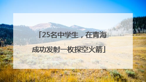 25名中学生，在青海成功发射一枚探空火箭