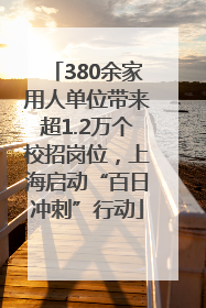 380余家用人单位带来超1.2万个校招岗位，上海启动“百日冲刺”行动