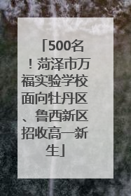 500名！菏泽市万福实验学校面向牡丹区、鲁西新区招收高一新生