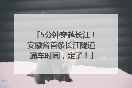 5分钟穿越长江！安徽省首条长江隧道通车时间，定了！