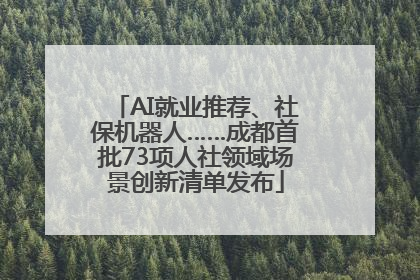 AI就业推荐、社保机器人……成都首批73项人社领域场景创新清单发布